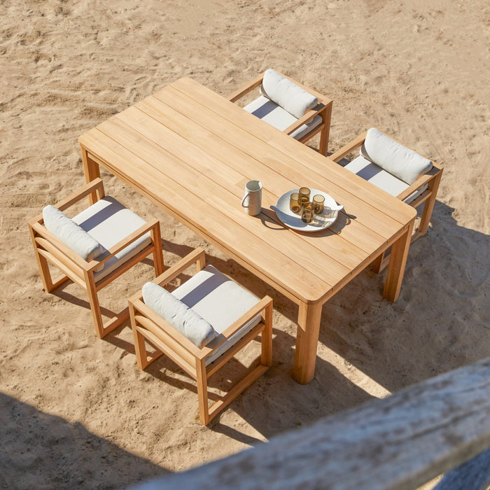 Tikamoon - Tuinset in teakhout en stof Leon 4 stoelen