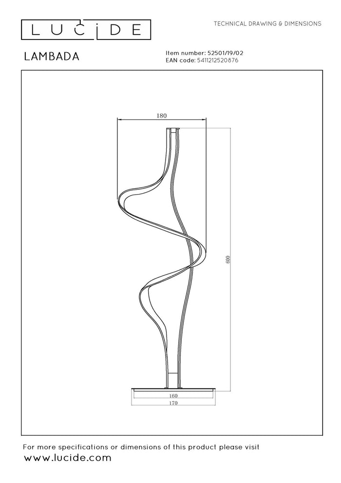 Lucide Premium LAMBADA Tafellamp - Mat Goud | Messing