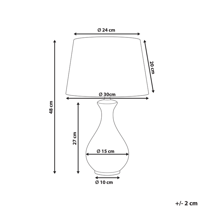 Beliani - CARMEN - Tafellamp - Wit|Blauw - Porselein|Linnen