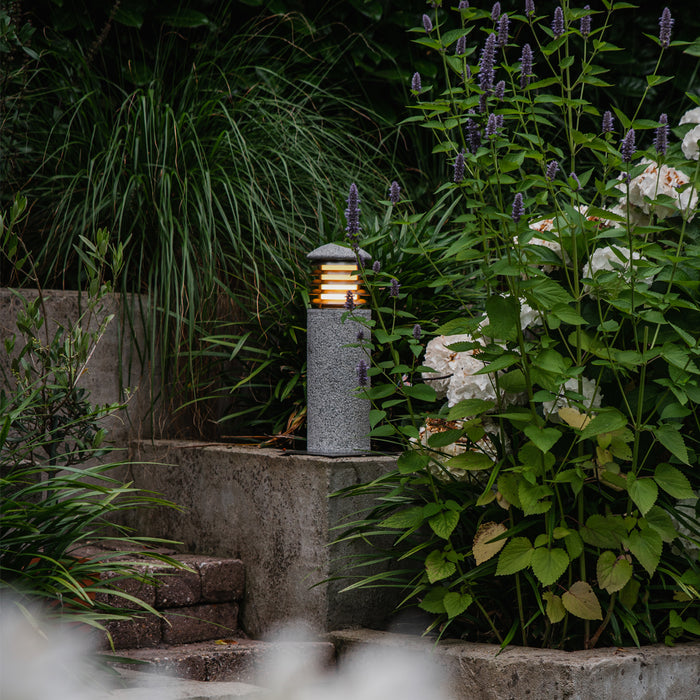 QAZQA Buitenlamp graniet met grondpin en kabelmof 40cm IP55 - Happy