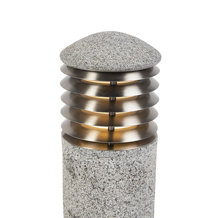 QAZQA Buitenlamp graniet met grondpin en kabelmof 40cm IP55 - Happy