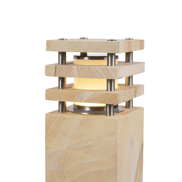 QAZQA Buitenlamp zandsteen met grondpin en kabelmof 70cm IP55 -