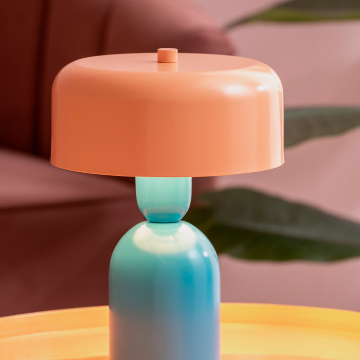 Leitmotiv - Tafellamp Double Funky - Aqua blue & peach orange