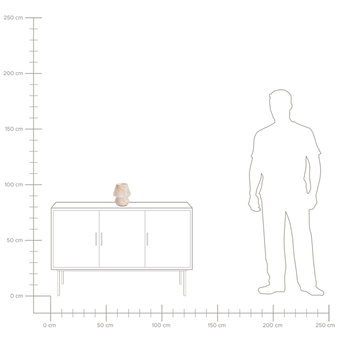 Beliani - LOBO - Tafellamp - Beige - Glas