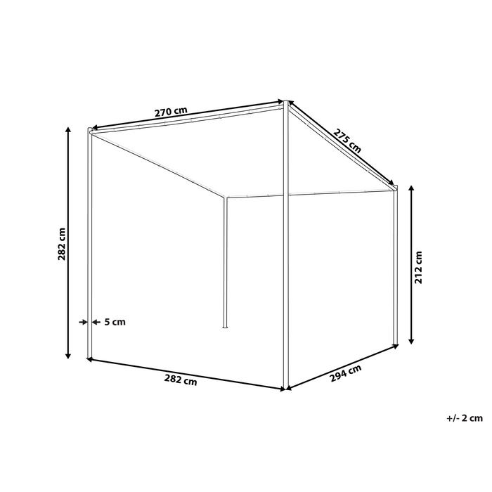 Beliani - VIMINO - Tuinpaviljoen - Donkergrijs - Staal
