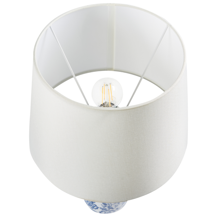 Beliani - AIBONITO - Tafellamp - Wit|Blauw - Porselein|Linnen