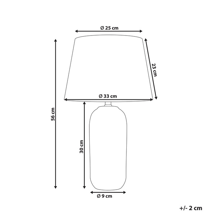 Beliani - AIBONITO - Tafellamp - Wit|Blauw - Porselein|Linnen