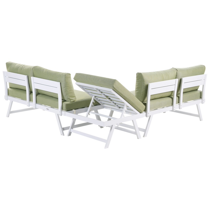 Beliani - COCCORINO - Loungeset voor 5 - Groen - Aluminium