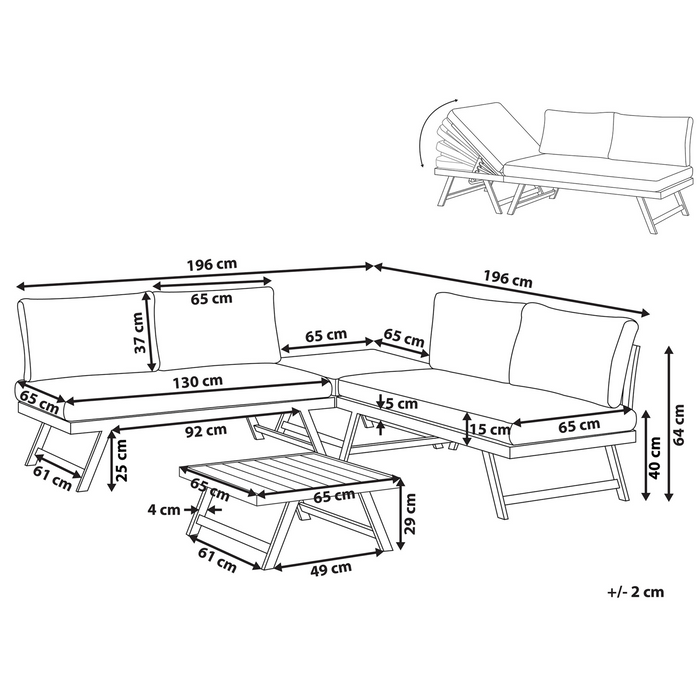 Beliani - COCCORINO - Loungeset voor 5 - Groen - Aluminium