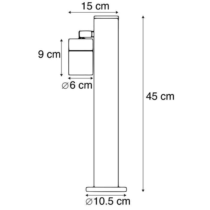 QAZQA Buitenlamp zwart met grondpin en kabelmof 50cm IP44 - Solo