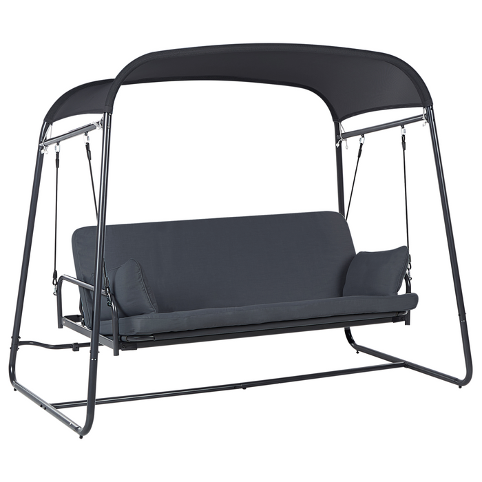 Beliani - MARSCIANO - Schommelbank - Donkergrijs - Staal