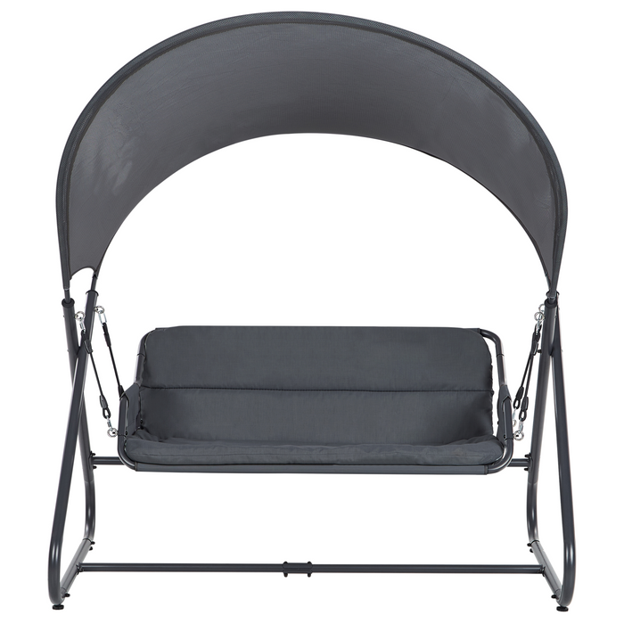 Beliani - SOLAGNA - Schommelbank 3-zits - Donkergrijs - Staal