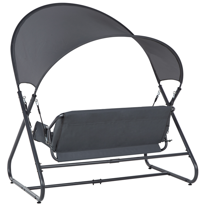 Beliani - SOLAGNA - Schommelbank 3-zits - Donkergrijs - Staal