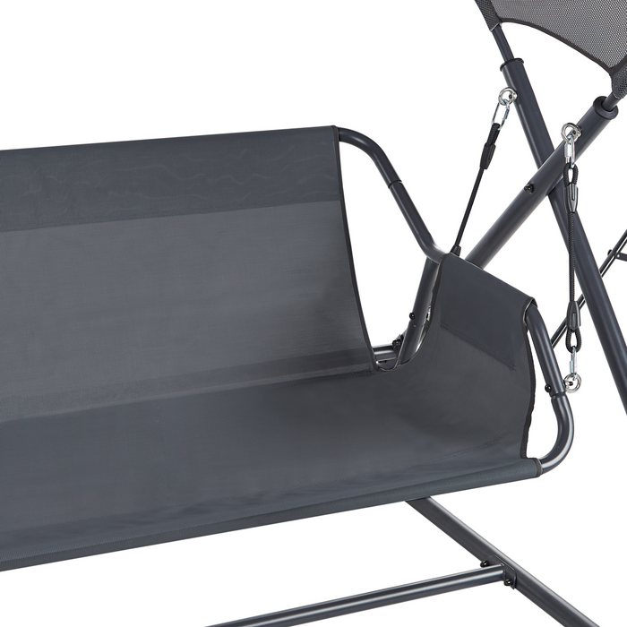 Beliani - SOLAGNA - Schommelbank 3-zits - Donkergrijs - Staal