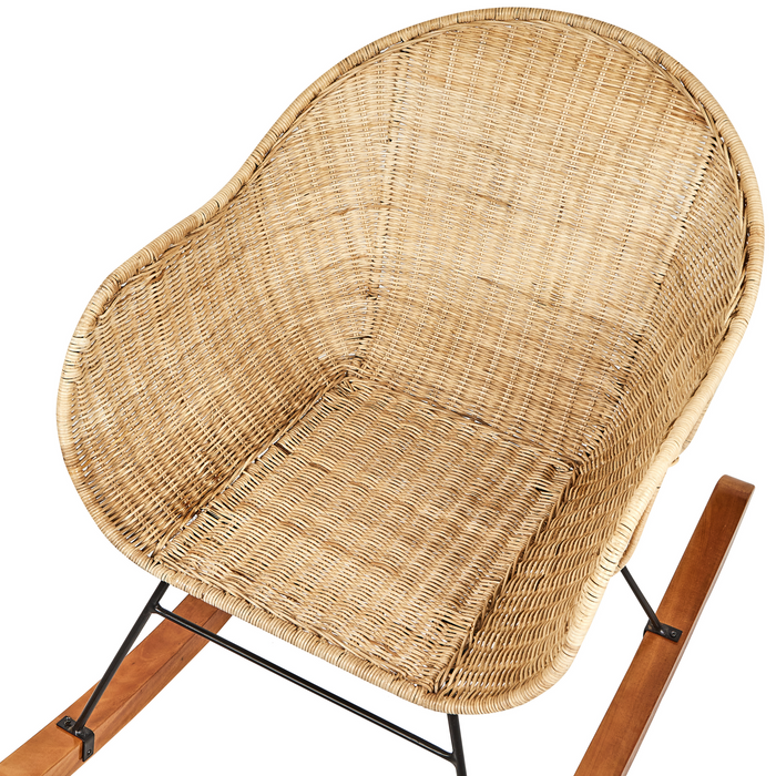 Beliani - LAVINIO - Schommelstoel set van 2 - Natuurlijk - Rotan