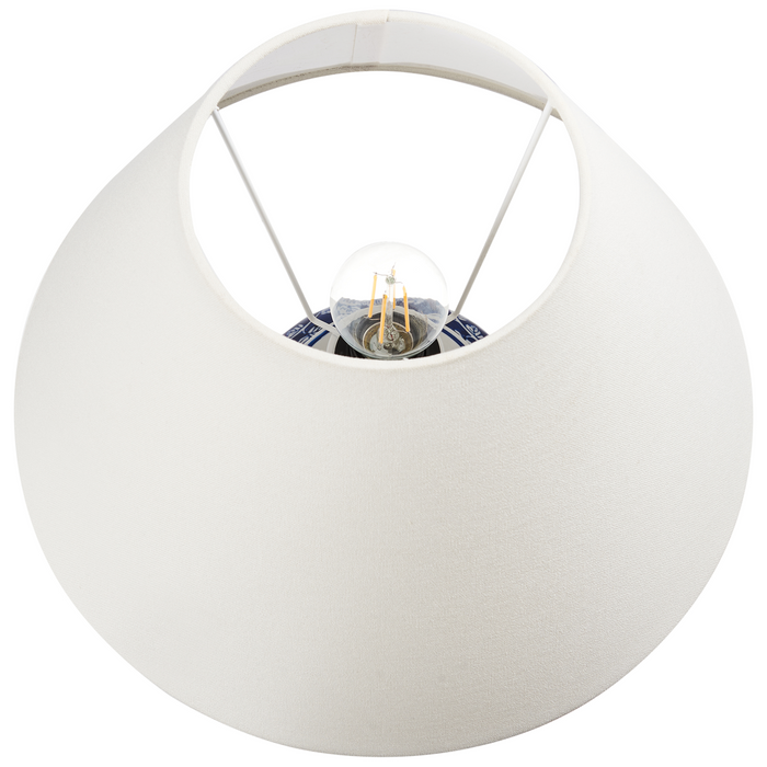 Beliani - ANGELES - Tafellamp - Wit|Blauw - Porselein|Linnen