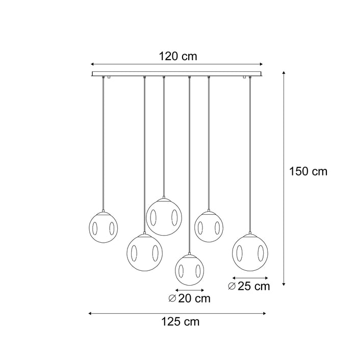 QAZQA Art deco hanglamp zwart met ovale plafondplaat en groen en