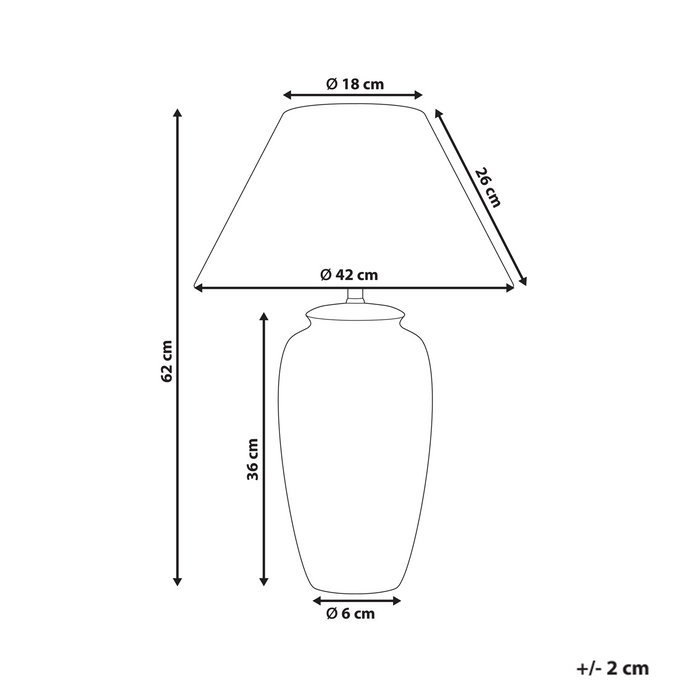Beliani - ANGELES - Tafellamp - Wit|Blauw - Porselein|Linnen