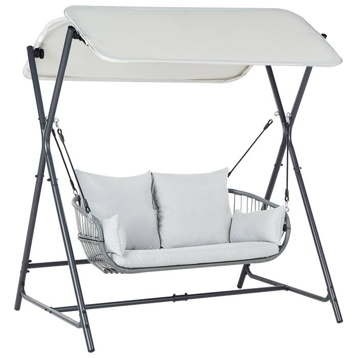 Beliani - FIASTRA - Schommelbank - Lichtgrijs - Staal