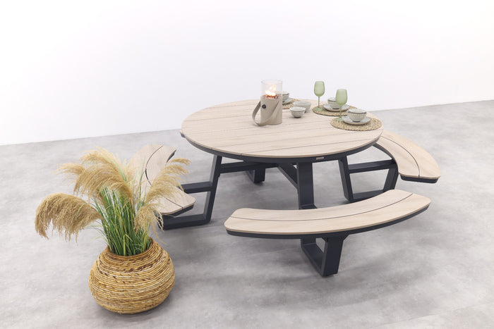 Garden Impressions Sarria picknick set Ø148 x 75 - donker grijs