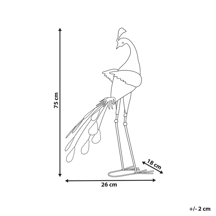 Beliani - PEACOCK - Decofiguur - Blauw - Metaal
