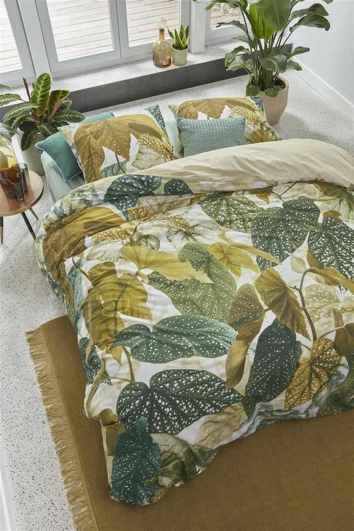 Beddinghouse Begonia dekbedovertrek - 140x200|220 - Olijfgroen