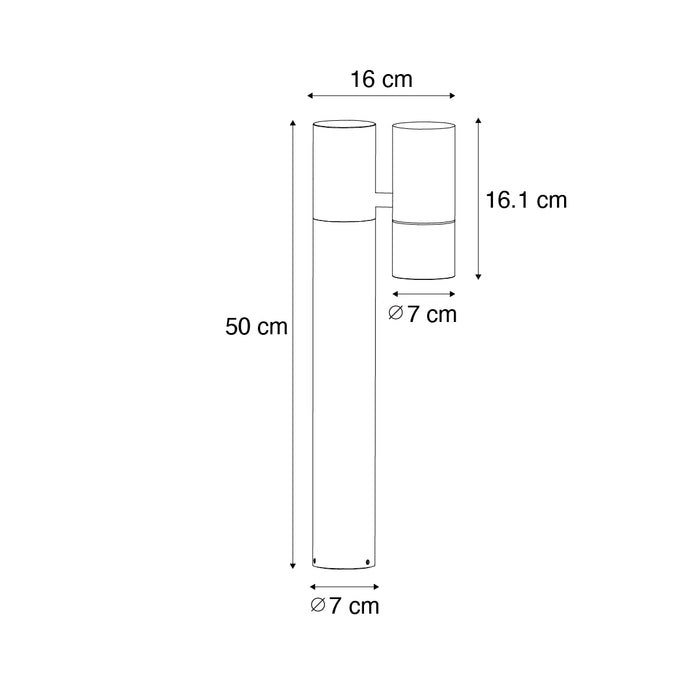 QAZQA Buitenlamp zwart met grondpin en kabelmof 50cm IP44 - Solo