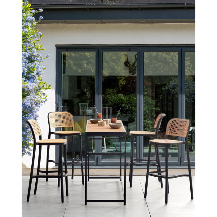 Beliani - PLOSE - Barkruk set van 4 - Beige|Zwart - Kunststof