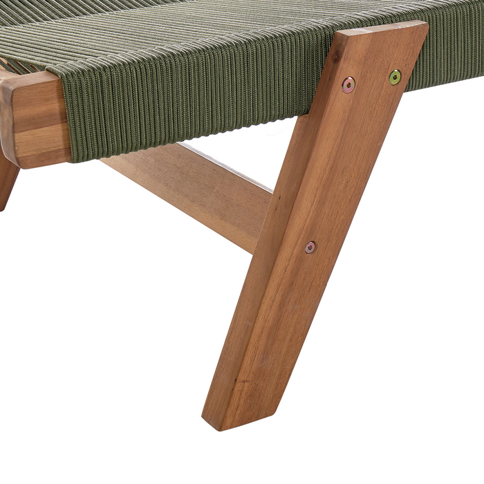 Beliani - PROSSEDI - Ligstoel - Groen - Acaciahout