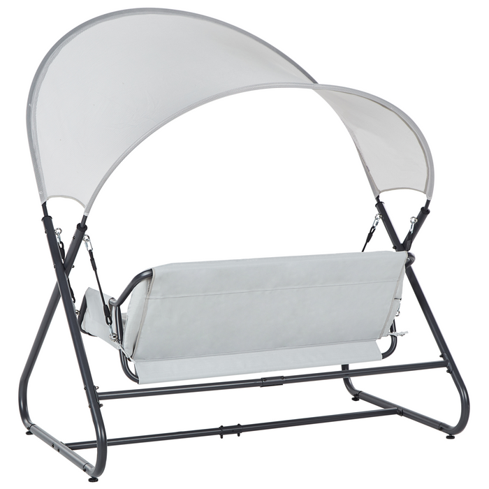 Beliani - SOLAGNA - Schommelbank 3-zits - Lichtgrijs - Staal