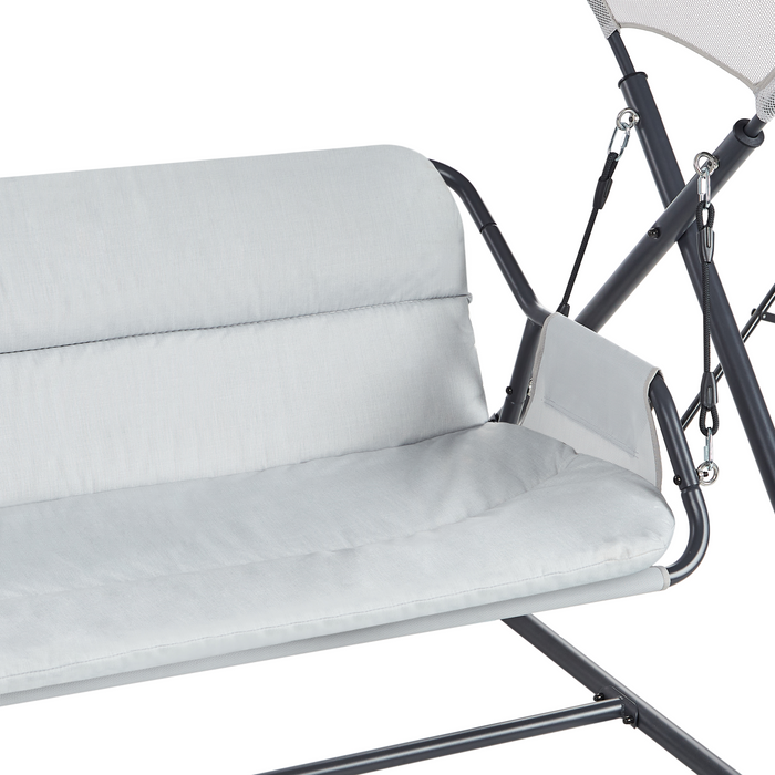 Beliani - SOLAGNA - Schommelbank 3-zits - Lichtgrijs - Staal