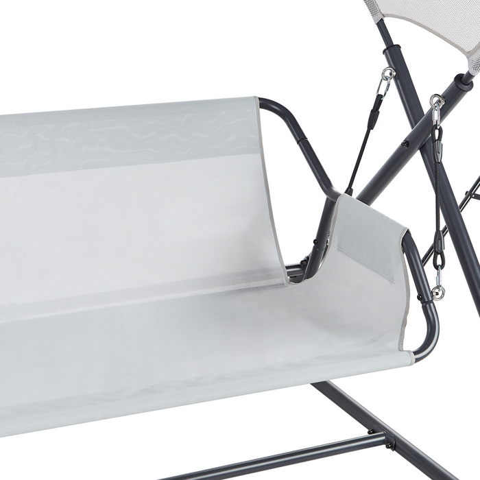 Beliani - SOLAGNA - Schommelbank 3-zits - Lichtgrijs - Staal