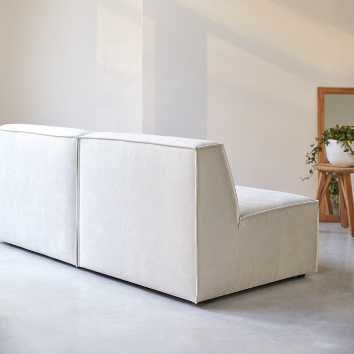 Tikamoon - Modulaire rechte 2-zitsbank Dario in beige stof