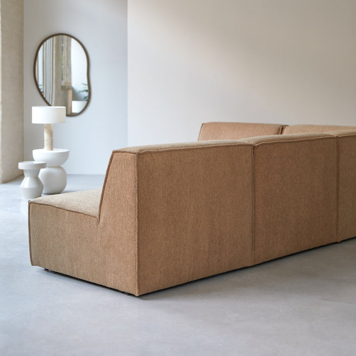 Tikamoon - Modulaire 5|6-zits hoekbank Dario in camelkleurige stof