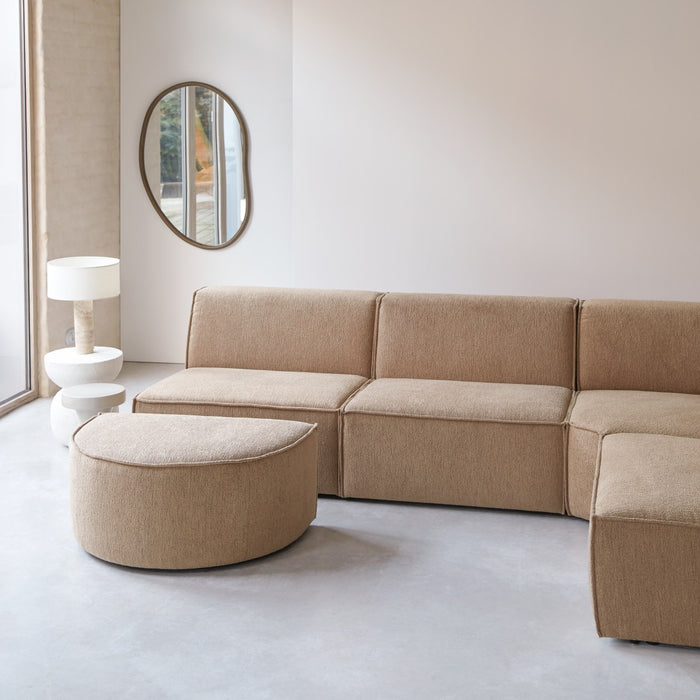 Tikamoon - Modulaire 5|6-zits hoekbank Dario in camelkleurige stof