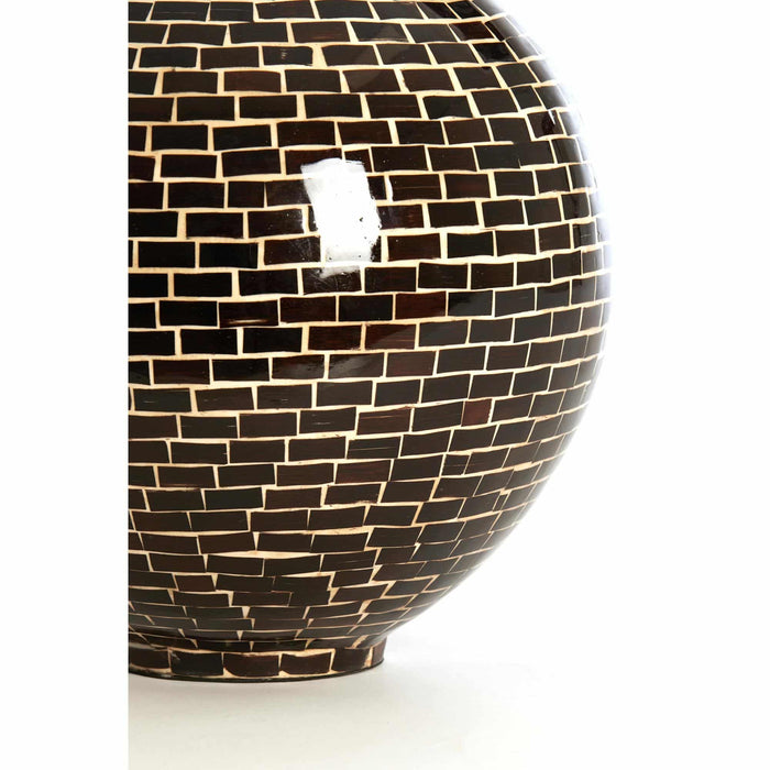 Light & Living Vaas Elorza - Donkerbruin - Ø28cm