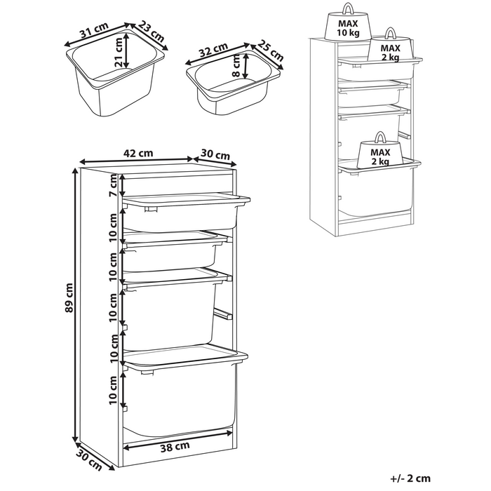 Beliani - TOBIN - Kast met 4 lades - Wit - Vezelplaat