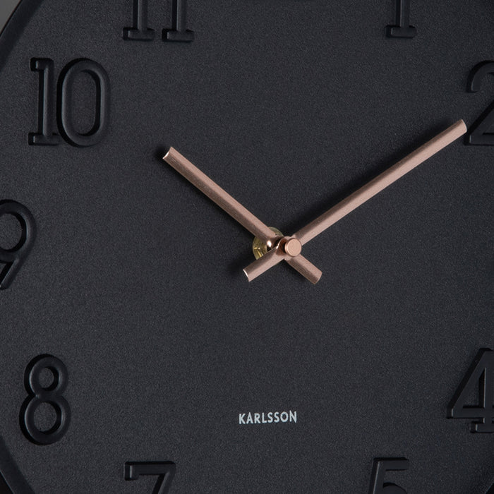 Karlsson Wandklok Calma - Zwart - 3.8x30x30cm