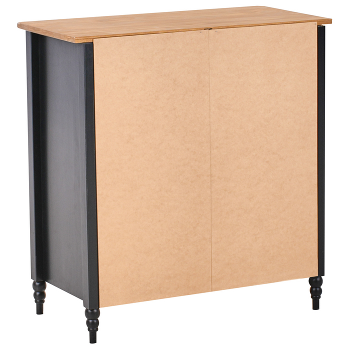 Beliani - SHILLINGTON - Ladekast - Zwart|Lichthout - Dennenhout