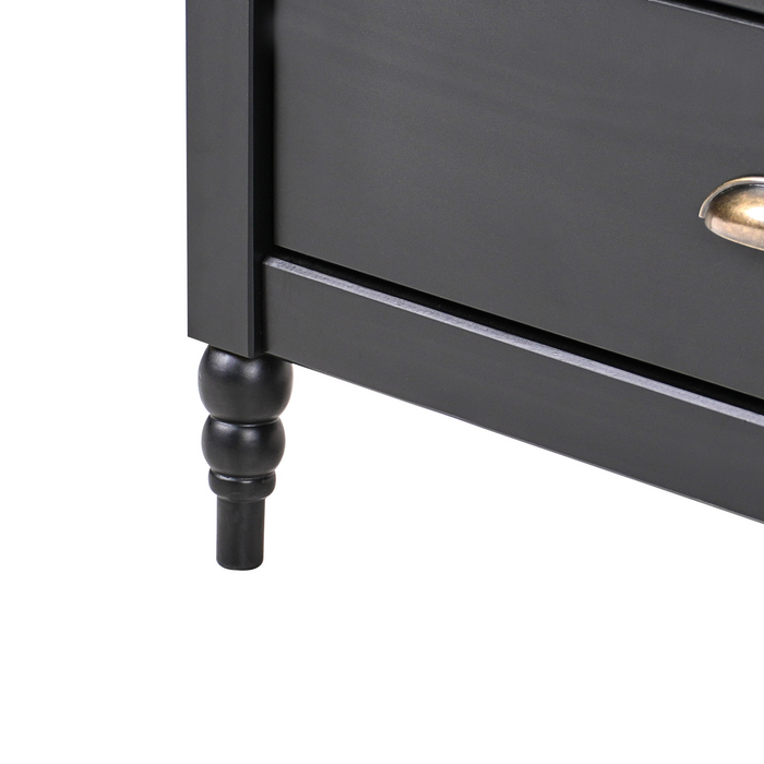 Beliani - SHILLINGTON - Ladekast - Zwart|Lichthout - Dennenhout