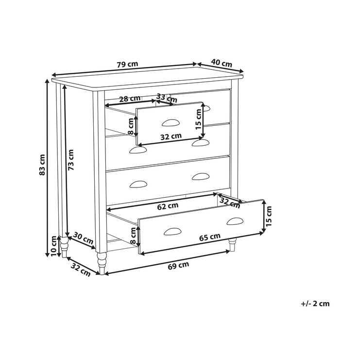 Beliani - SHILLINGTON - Ladekast - Zwart|Lichthout - Dennenhout
