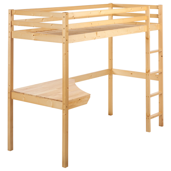 Beliani - LOURY - Kinderbed - Lichtbruin - 90 x 200 cm - Dennenhout