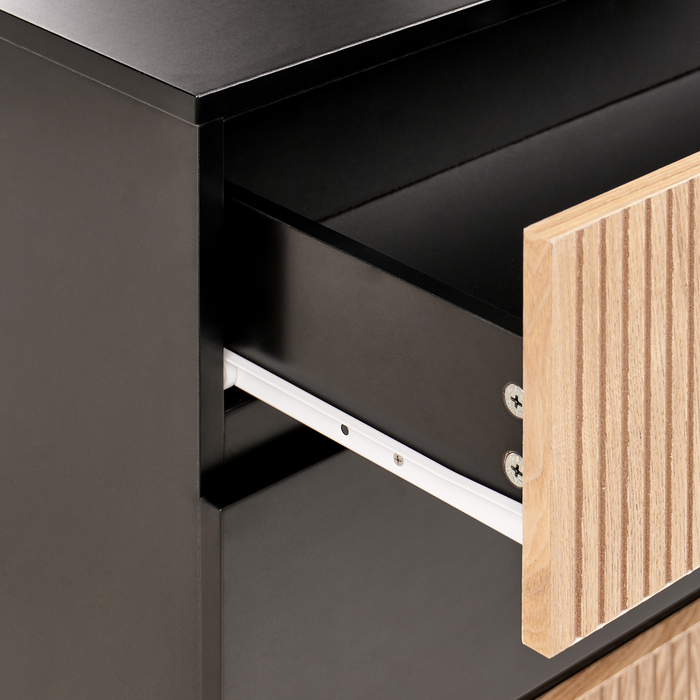 Beliani - BLYTHE- Ladekast 4 lades - Zwart|Bruin - MDF