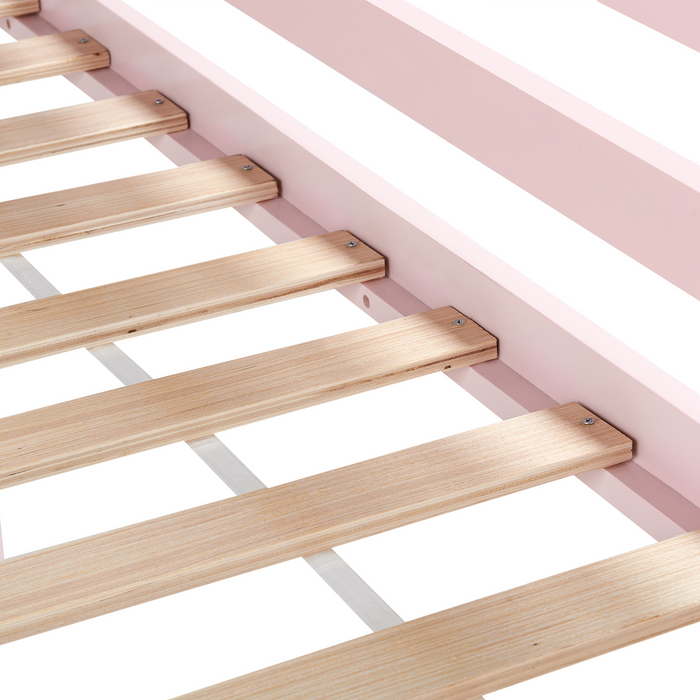 Beliani - ASCOUX - Kinderbed - Roze - 90 x 200 cm - Dennenhout