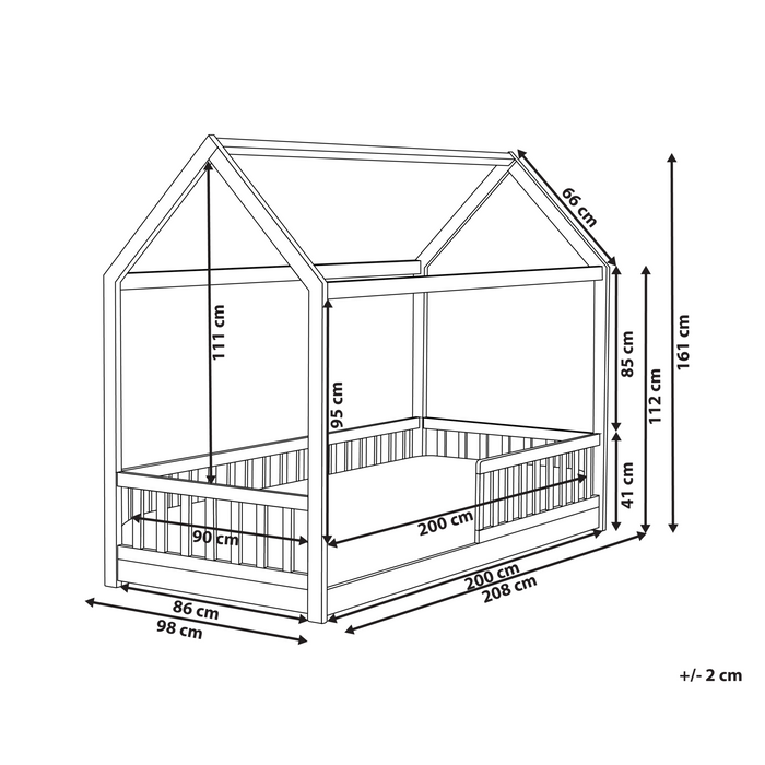 Beliani - COSSAYE - Kinderbed - Lichtbruin - 90 x 200 cm - Grenenhout