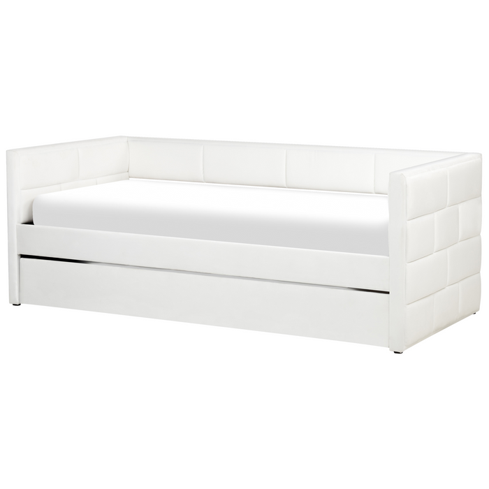 Beliani - CHAVONNE - Slaapbank - Gebroken wit - 90 x 200 cm - Fluweel