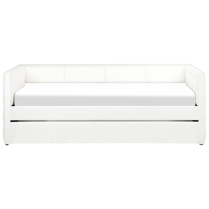 Beliani - CHAVONNE - Slaapbank - Gebroken wit - 90 x 200 cm - Fluweel