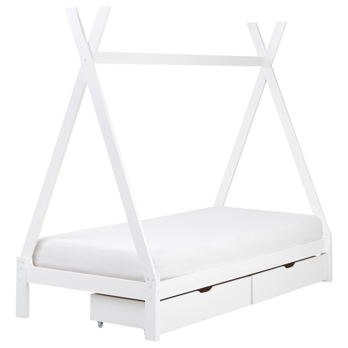 Beliani-DEVAY-Kinderbed met opbergruimte-Wit-90 x 200 cm-Grenenhout