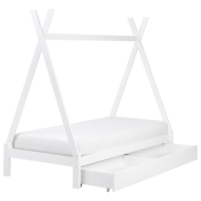 Beliani-DEVAY-Kinderbed met opbergruimte-Wit-90 x 200 cm-Grenenhout