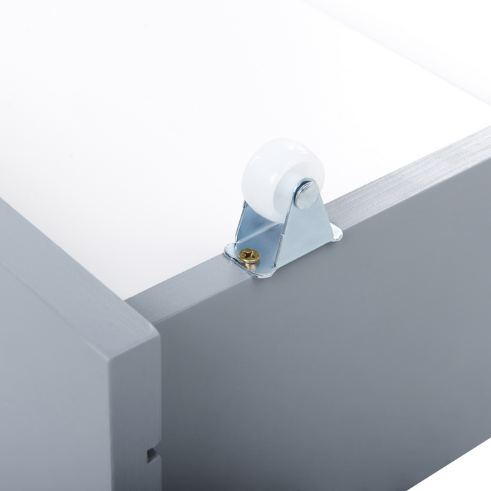 Beliani - CRONAT - Opberglades voor bed - Grijs - Grenenhout